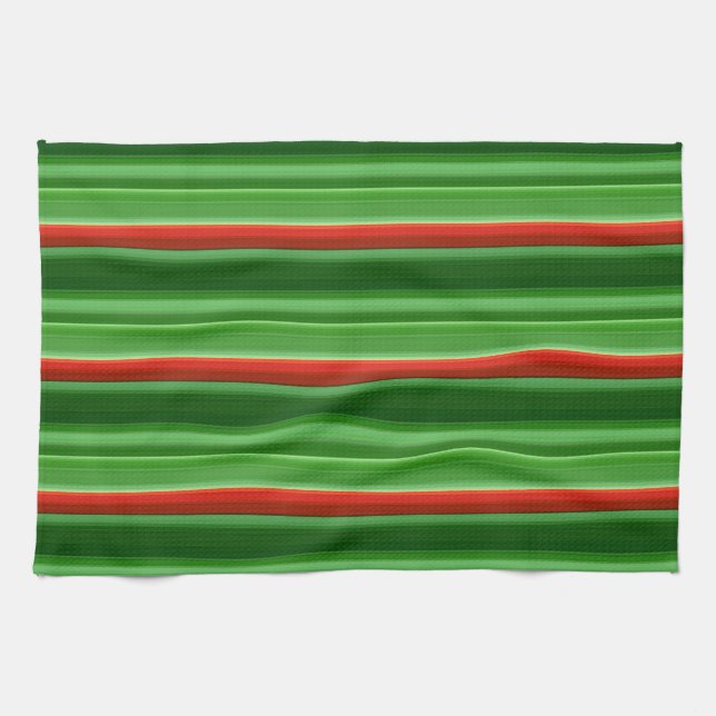 Rote und grüne Streifen Handtuch (Horizontal)