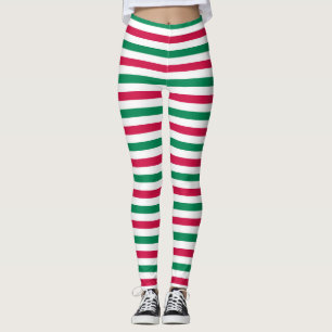 Rote und grüne Streifen Leggings