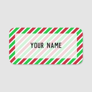 Rote und grüne Streifen Namensschild