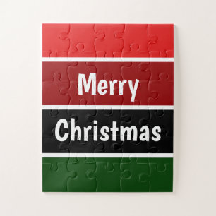 Rote und grüne Streifen Puzzle