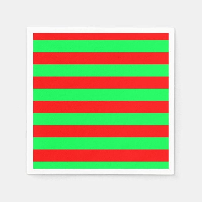 Rote und grüne Streifen Serviette (Vorderseite)