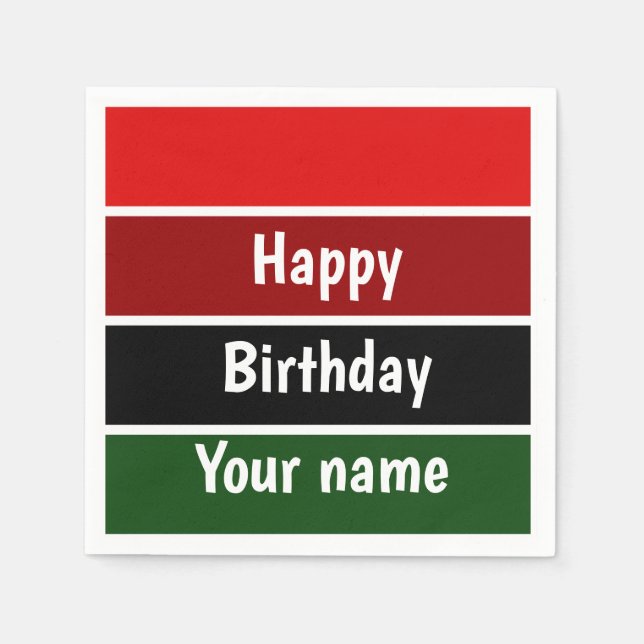 Rote und grüne Streifen Serviette (Vorderseite)