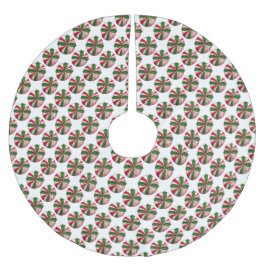 Rote und grüne Streifen weich Pfefferminzbonbons Polyester Weihnachtsbaumdecke