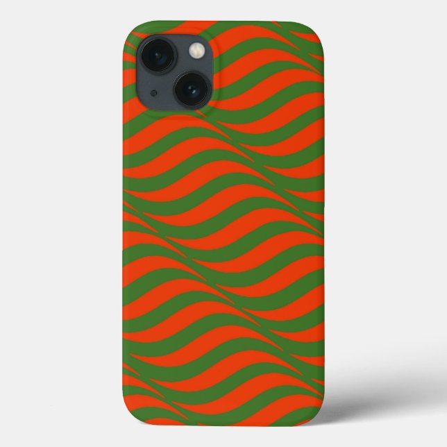Rote und Grüne Waves Case-Mate iPhone Hülle (Rückseite)