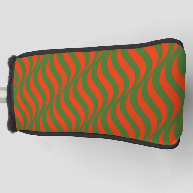 Rote und Grüne Waves Golf Headcover (Vorderseite)