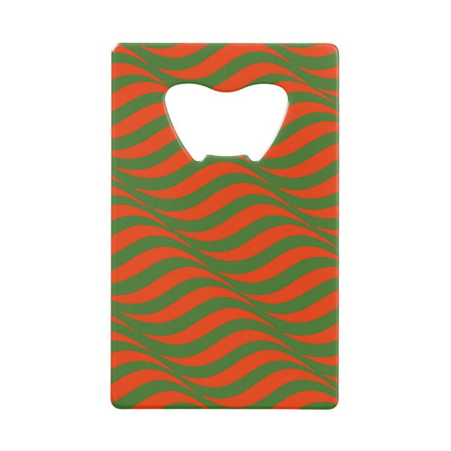 Rote und Grüne Waves Kreditkartenflaschenöffner (Vorderseite)