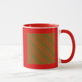 Rote und Grüne Waves Tasse