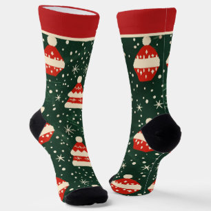 Rote und grüne Weihnachts-Socken mit Namen Socken