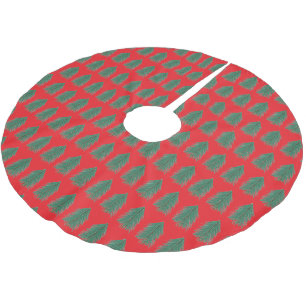 Rote und grüne Weihnachtsbäume Polyester Weihnachtsbaumdecke