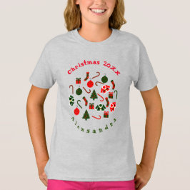 Rote und grüne Weihnachtsfarben in Weihnachtsmitte T-Shirt