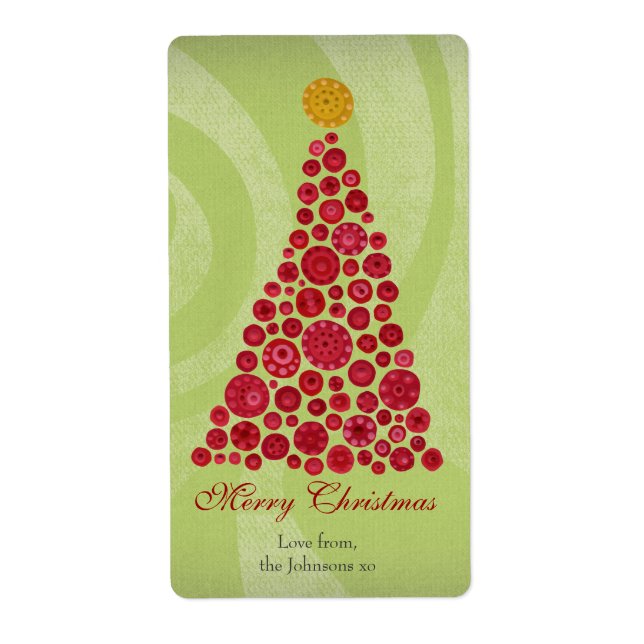 Rote und grüne Weihnachtsgeschenke Dieses Etikett (Vorne)
