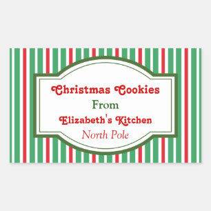 Rote und grüne Weihnachtskleber Rechteckiger Aufkleber