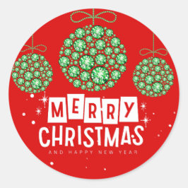 Rote und grüne Weihnachtsschmucksticker Runder Aufkleber