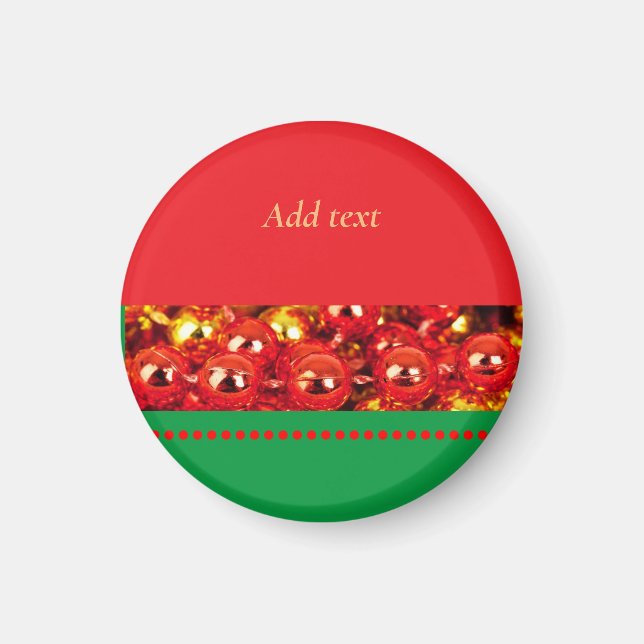 Rote und grüne Weihnachtsvorlage Magnet (Vorne)