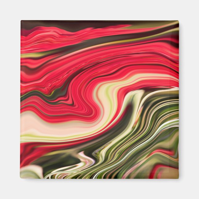 Rote und grüne Wellen Magnet (Vorne)