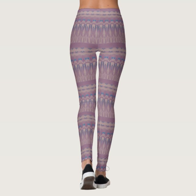 rote und grüne Zickzacklinie  Leggings (Rückseite)