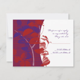 rote und Lila Design-Antwortkarte RSVP Karte