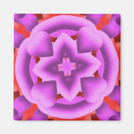 Rote und Lila Herzen und Diamanten Kaleidoskop Magnet