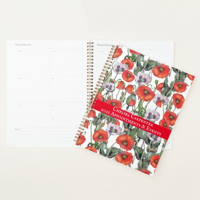 Rote und Lila Muster Personalisiert Planer (Anzeige)