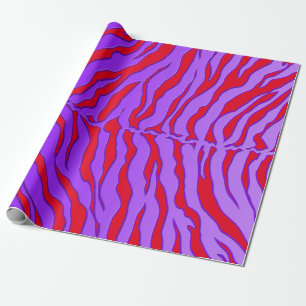 Rote und Lila Tigerstreifen Geschenkpapier