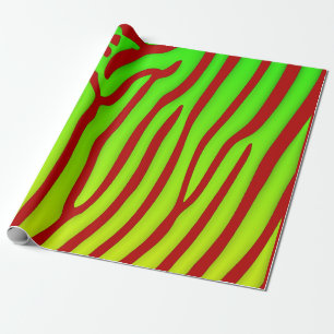 Rote und Limone Zebrastreifen - Tierwerbung Geschenkpapier