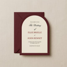 Rote und neutrale Vintage-Hochzeitseinladung