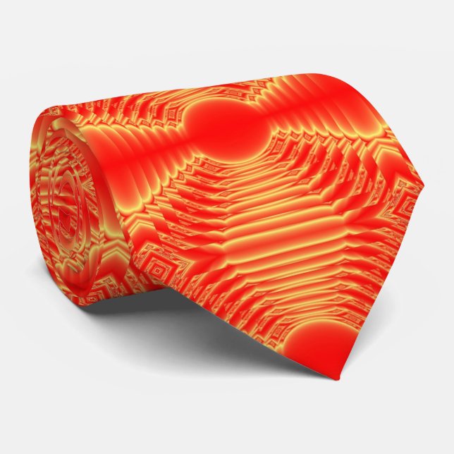 rote und orange Rückmeldung gemustert Krawatte (Gerollt)