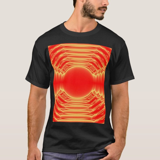 rote und orange Rückmeldung gemustert T-Shirt (Vorderseite)