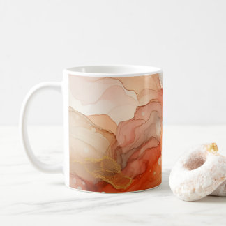 Rote und orangefarbene Alkoholfarbe Kaffeetasse