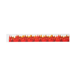 Rote und orangefarbene Flammen GRILLEN Einladung B Einladungsbanderole
