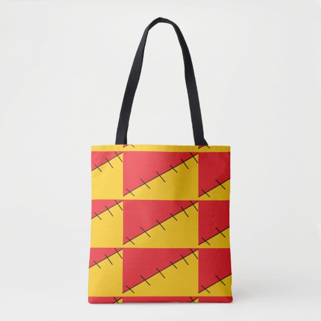 Rote und orangefarbene Imitate geheftet (Vorderseite)