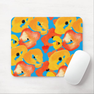Rote und orangefarbene Mohnblumen Mousepad