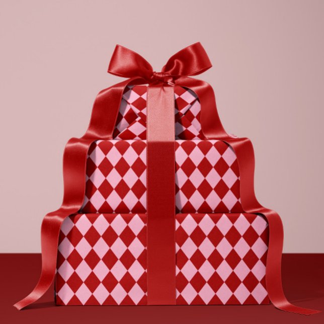 Rote und rosa Argyll-Weihnachtspapier Geschenkpapier (Von Creator hochgeladen)