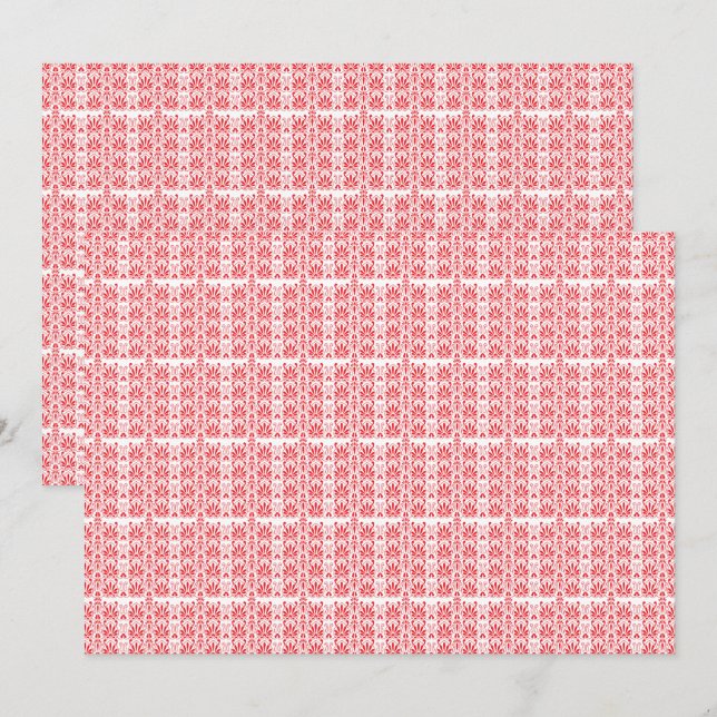 Rote und rosa Blumengrafiken mit Geranien Einladung (Vorne/Hinten)