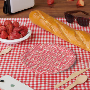 Rote und rosa Blumengrafiken mit Geranien Pappteller