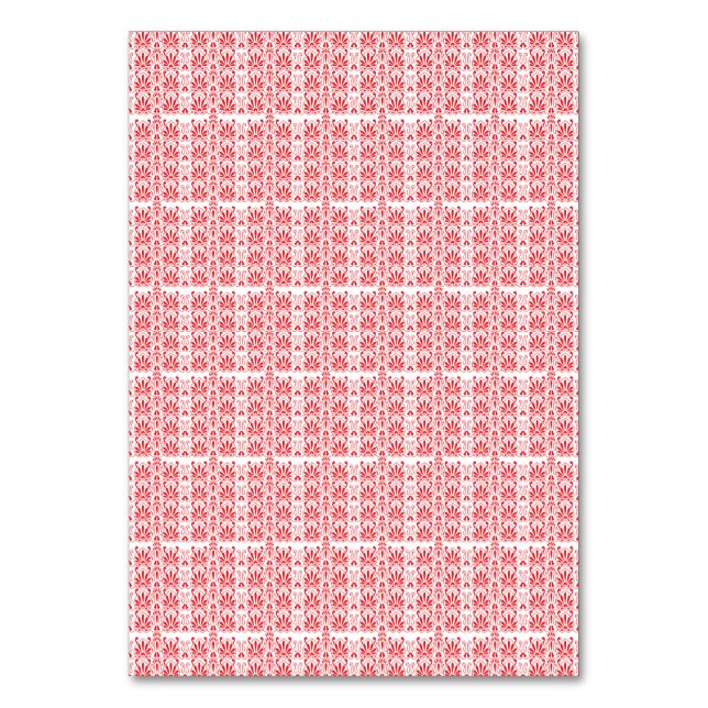 Rote und rosa Blumengrafiken mit Geranien Tischnummer (Vorderseite)