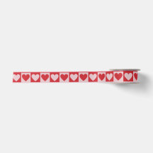 Rote und rosa Checkerboard Herz Ribbon