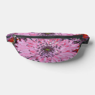 Rote und rosa Dahlienblüte Bauchtasche