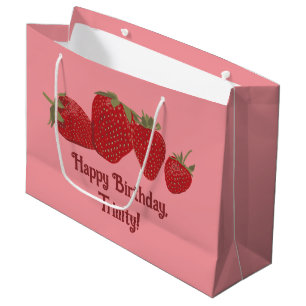 Rote und rosa Erdbeeren Große Geschenktüte
