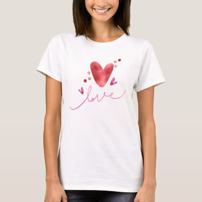 Rote und rosa Foil Piazza della Riforma T-Shirt (Vorderseite)