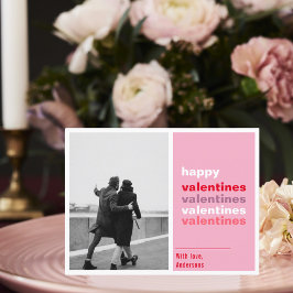 Rote und rosa Fotos | Happy Valentines Day Pos Postkarte