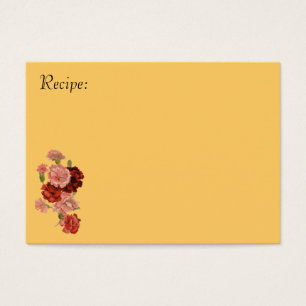 Rote und rosa Gartennelken-Rezept-Karte