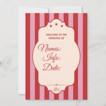 Rote und rosa gestreifte Hochzeit