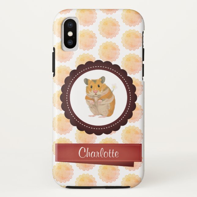 Rote und rosa Girls Hamster Case-Mate iPhone Hülle (Rückseite)