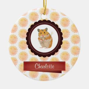 Rote und rosa Girls Hamster Keramikornament