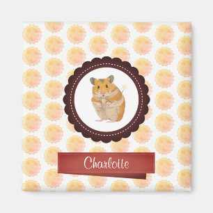 Rote und rosa Girls Hamster Magnet