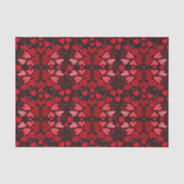 Rote und rosa Herzen auf schwarzen Hintergrund-Val Seidenpapier