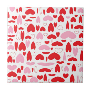 Rote und rosa Herzen Fliese