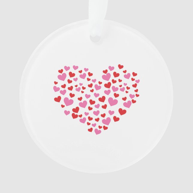 Rote und rosa Herzen Ornament (Vorderseite)