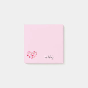 Rote und rosa Herzen Personalisieren Post-it Klebezettel